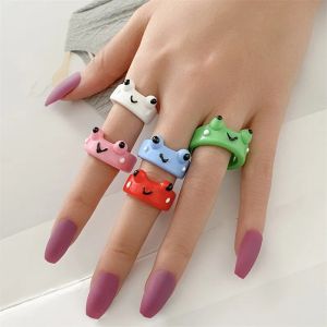 🔥🔥Roman Holiday Cute Cartoon Frog Chick Ring For Kids Women Men Animals Pattern Rings Trendy Funny Girlfriends Gift Couple Ring