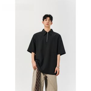 HetingHOME | Hetinghome Summer Loose Fit Polo Neck Short Sleeve T-Shirt For Men Couple Trendy Brand Youthful Style Polyester Blend Casual Wear