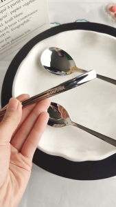 MallMainan-C1425 Sendok Korea Stainless Steel Ala Korean Style / Alat Makan Aesthetic Korean Spoon