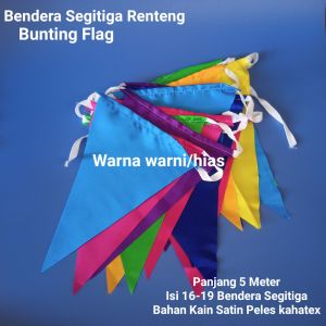 Bendera Segitiga Renteng /Bendera Hias/Bunting Flag Warna warni