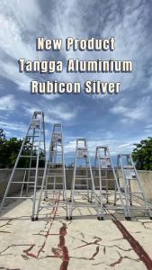 RUBICON - Tangga Lipat Aluminium 2 Meter / 200 CM Jumbo Ladder Multifungsi Tahan Beban 250 KG - Rubicon Silver