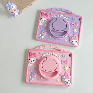 【ร้อน】มือถือแบบพกพา360ที่ยึดแบบหมุนได้เมโลดี้ซิลิโคน + ฝาครอบป้องกันแท็บเล็ตพีซีสำหรับ iPad Mini 1/2/3/4/5Mini 6 5/6/Air1/2 /Pro 7/8/9/10air3/Pro Air4/Air5 Pro 1/2/3/4ซีรีส์