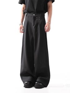 Black Cleanfit Mens Casual Trousers 2025 New Style Loose Fit Drapey Suit Pants Youth Trendy Long Trousers for Autumn