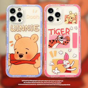Phone Case OPPO Reno11 Reno 11 pro Reno 10 Pro Reno10 Reno10 Pro+ 5G New 2023 Cute Cartoon Winnie Bear and Tigger Pattern Transparent Soft Silicone Casing OPPO Reno10 Pro 5G Phone Cover