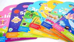 Reusable Sticker Book Set for Kids Animals Traffic Space & Ocean Themes Educational Quiet Book