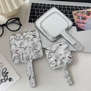 Gương Trang Điểm Cầm Tay Vuông Phong Cách Retro Tráng Gương