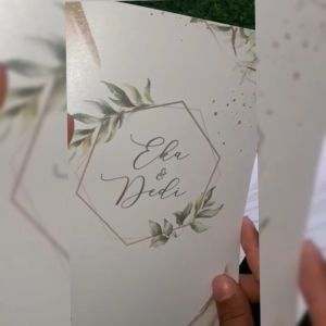 [50pcs - RCU022] UNDANGAN PERNIKAHAN / KHITANAN HIJAU EMAS AESTHETIC VINTAGE FLORAL & MURAH