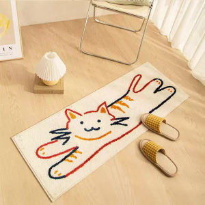 VIKAMA Cartoon Plush Carpet Soft Non-Slip Bedside Rug Easy Clean Kids Room Tatami Floor Mat Home Decoration
