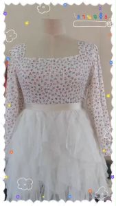 RT เสื้อสม๊อก สายไขว้หลัง แขนยาว ผ้าไหมอิตาลี ​ อก38-48 หน้าผ้า50นิ้ว