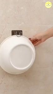 KUDSUN ที่แขวนติดผนัง ตะขอแขวน ตะขอแขวนกะละมัง ไม่ต้องเจาะผนัง ใช้ได้กับทุกพื้นผิวเรียบ กันน้ำ รองรับน้ำหนัก 3 kg. Basin Hook Wall