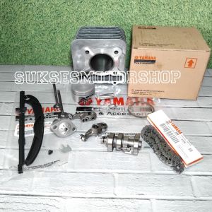 Paketan komplit selinder block yamaha mio m3 z s soul gt125 fino f1 xride125 gear freego blok seher assy piston ring pelatuk piano klep payung klep noken as rantai keteng tonjokan lidah tensioner