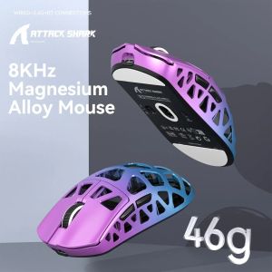 ATTACK SHARK | ATTACK SHARK R3 Gaming Mouse Magnesium Alloy HoneycombUltra-Lightweight 8K Hz PAW3395 Sensor 26000 DPI Ergonomic Shel