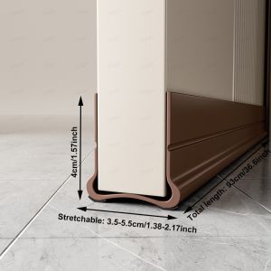 93cm PVC Flexible Door Bottom Sealing Strip Door Gap Wind and Dust Proof Self-adhesive Weather Strip with Soundproofing Felt