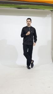 Baju Koko Hitam Lengan Panjang Pria Dewasa Kemko Muslim Kemeja Taqwa Premium Bordir M L XL XXL