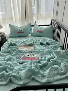 Summer Air Conditioner Quilt Set Clown Fish Water Blue Funny Four Piece Dormitory Summer Quilt Polyester Fiber Filling Sleep Aid