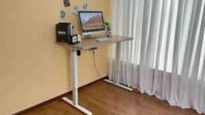 43 inches 1.1M Electric Standing Desk Single Motor Desk Height Adjustable Stand Desk Laptop Table Adjustable Desk 110cm With Wheels