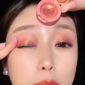 HeroOrange Three-Color Eyeshadow Palette Beginner-Friendly Shimmer Earth Tone Pink Series Waterproof Sweat-Proof Eye Makeup