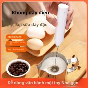 Máy Đánh Trứng Cầm Tay Tự Động Bằng Thép Không Gỉ Mini Di Động 3 Tốc Độ Sạc USB Tạo Bọt Sữa Dùng Cho Nhà Bếp