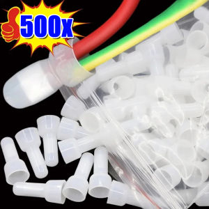 ฝาปลายลอนปิด500ชิ้นขั้วต่อขั้วต่อสายไฟฟ้าฉนวนไนลอนฝาตัวเชื่อมต่อสายเคเบิลประกบสายไฟหุ้มเครื่องเสียง