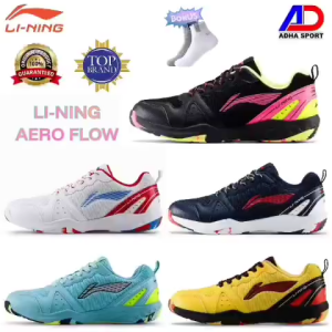 Bonus Kaos Kaki ! Li-Ning Aero Flow / Aeroflow Original AYTV075 Sepatu Badminton Bulutangkis