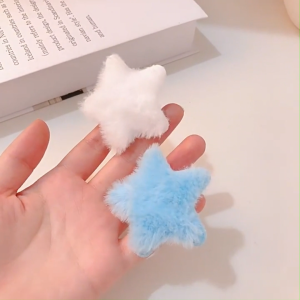 ONE-C1385 Jepit Bintang Cute Klip Bulu Lembut Aksesoris Rambut Anak Fashion Wanita / Jepitan Rambut