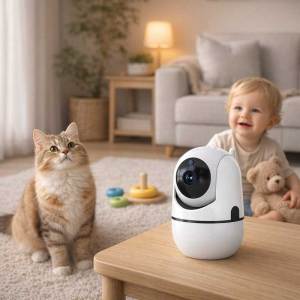Lovinland Pet Indoor Baby Pet Monitor Wireless WiFi PTZ Home Security Camera Auto Human Tracking Two Way Audio IR Night Vision Pet Toy