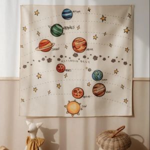 Nordic Letters Backgroud Tapestry Interstellar Galaxy Wall Hanging iHome LivingRoom Bedroom Adornos Decor Aesthetic Girly Learn