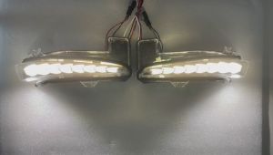 TCS PERODUA ATIVA CAR CHROME ALBINO SIDE MIRROR DAY LIGHT LED TURN SIGNAL LIGHT ACCESSORIES