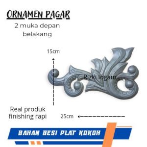 Ornamen pagar besi || Uk57x34cm & 25x15cm || Pagar tempa