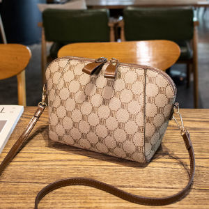 Fashionable Shell Shaped Leather Shoulder Bag for Women Single Strap Crossbody Bag Trendy Casual Handbag Soft Cotton Lining