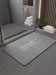 Absorbent Bathroom Mat Home Use Soft Pad Anti-Slip Toilet Carpet Quick Dry Washable Modern Simple Style Machine Weave Floor Rug
