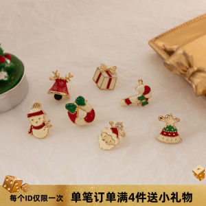 Christmas Gift Butterfly Knot Bell Earrings No Piercing Required Enamel Drip Ear Cuff Simple Sweet Alloy Winter Fashion Jewelry