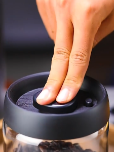 Vacuum Sealed Glass Storage Jar for Coffee 500ML 900ML& 1200ML Perfect For Keeping Coffee Fresh