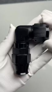 PIKBUK  PTFE Oil Fuel Line Swivel Fitting 90 Degree Hose End Adaptor Assembly Kit  AN4 6 8 10 Black