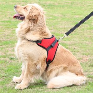 Mojioo Walking Harness For Medium And Large Dogs Soft Nylon Pet Dog Harness Chest Strap  Anti Pull Puppy Harness Reflective Breathable Mesh Chest Harness K9 style harness for dogs