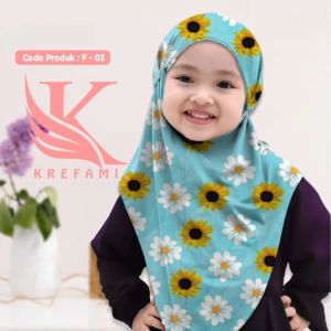 Kerudung Jilbab Bergo Anak Karakter Geblus tali malay Full Print Usia 4-10 tahun Khimar Instan Bahan Jersey Premium Motif Berkarakter | Hijab Anak Instan