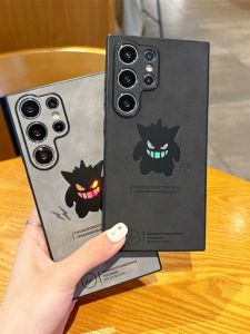 High-end Shimmering Ghost Design Gradient Fall-proof Leather Phone Case
