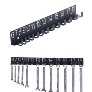 Black Metal Wrench Storage Rack Stylish Wall Mounted Storage Rack Perfect Gift For Professional Wrench Mechanics