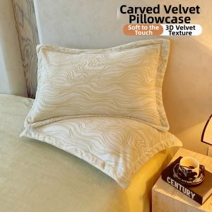 NAIYOUCHENG | Winter Flannel Pillowcase Pair Thicker Carved 48x74cm