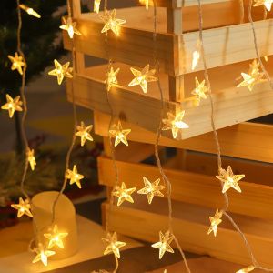 Star LED String Lights Battery Powered Birthday Wedding Party Home Decorations Party Hanging Lighting Christmas Lights Indoor