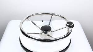 AndyMarine Stainless Steel 11 Boat Steering Wheel With Knob Mirror Polish Marine Accessories For Yacht