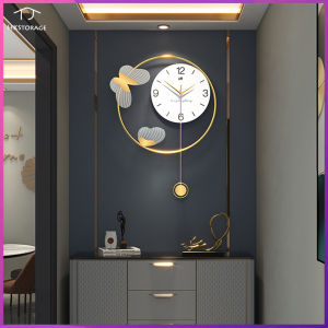 HKStorage Châu Âu ánh sáng đồng hồ sang trọng phòng khách hiện đại và đơn giản Đồng hồ trang trí nội thất treo tường Thời trang sáng tạo treo tường nghệ thuật đồng hồ treo tường