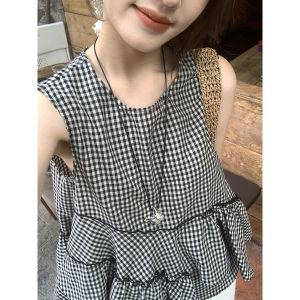 imimtuan | Áo Thun Caro Không Tay Dáng Ôm Ngọt Ngào