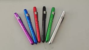 Aluminum Medical Pen Light Yellow LED Pupil Flashlight Portable Oral Inspection Torch for Doctor Nurse Household Clinical Check