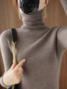 Quần Áo Len Cổ Lọ Thoải Mái Màu Trắng