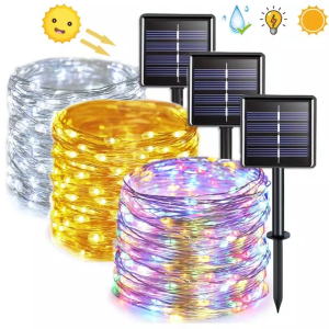BUY 1 GET 1 LED Solar Light Outdoor Waterproof Garden Light Christmas Hanging Lantern Lawn Light 100/200leds Outdoor Solar Led String Light