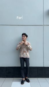 Kemeja Batik Pria Motif Slimfit Stretch Lengan Panjang Bahan Stretch Melar Premium