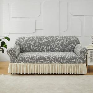 Jacquard Skirt Sofa Cover 1/2/3/4 Seater Universal Elastic Slipcover Stretchable Sofa Protector