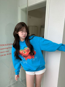 เสื้อสเวตเตอร์คอกลมพิมพ์ลายมะพร้าวสไตล์อเมริกัน R1DGE สำหรับผู้ชายและผู้หญิง ทรงหลวม แฟชั่นฤดูใบไม้ผลิและฤดูใบไม้ร่วง