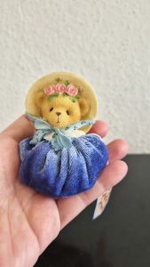 Cherished Teddies blue teddy with spring bonnet - love is the poetry of the soul
